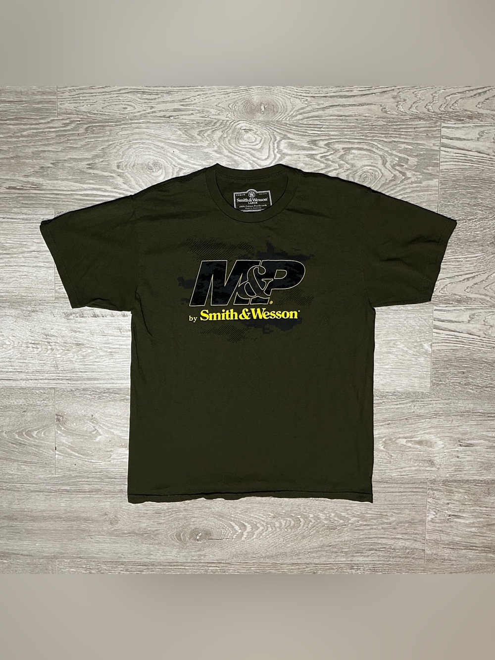 Smith and Wesson M&P Men's Short Sleeve Logo T-Shirt — Olive Green
